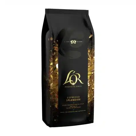 Sac de café professionnel L'Or Espresso Splendide, au goût riche et intense, idéal pour les machines à espresso.